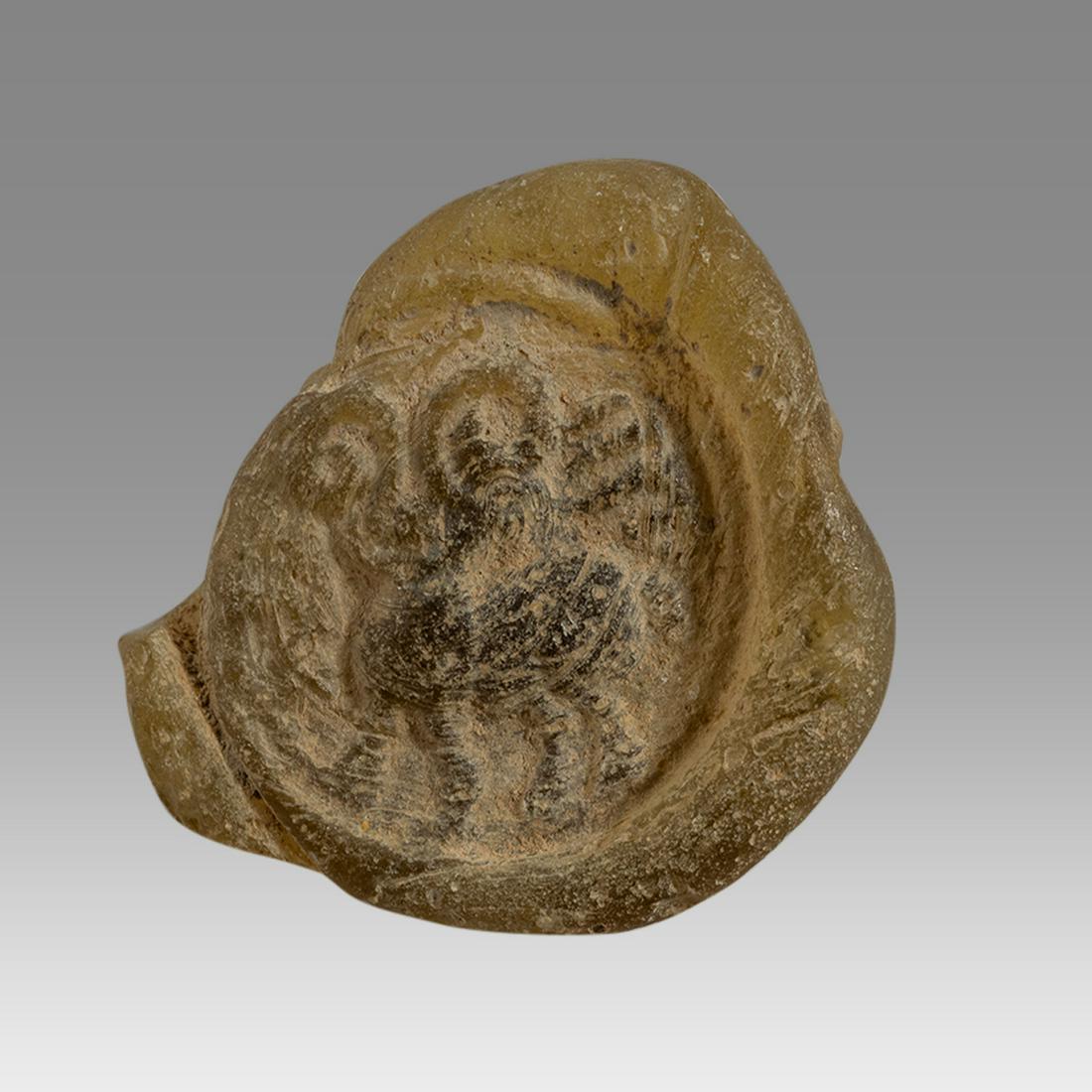 Ancient Islamic Seljuk Glass Weight c.9th century AD. (1 of 2)