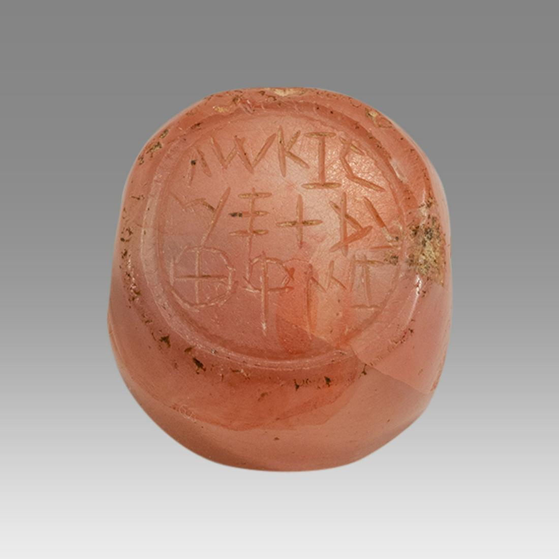 Ancient Greek Phoenician Agate Seal with Inscriptions (1 of 2)