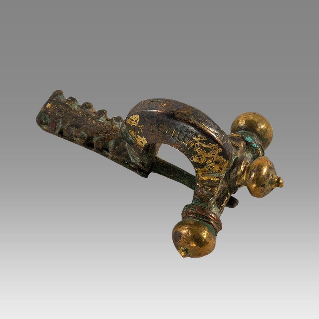 Ancient Holy Land Roman Inscribed Gilded Silver Fibula (1 of 6)
