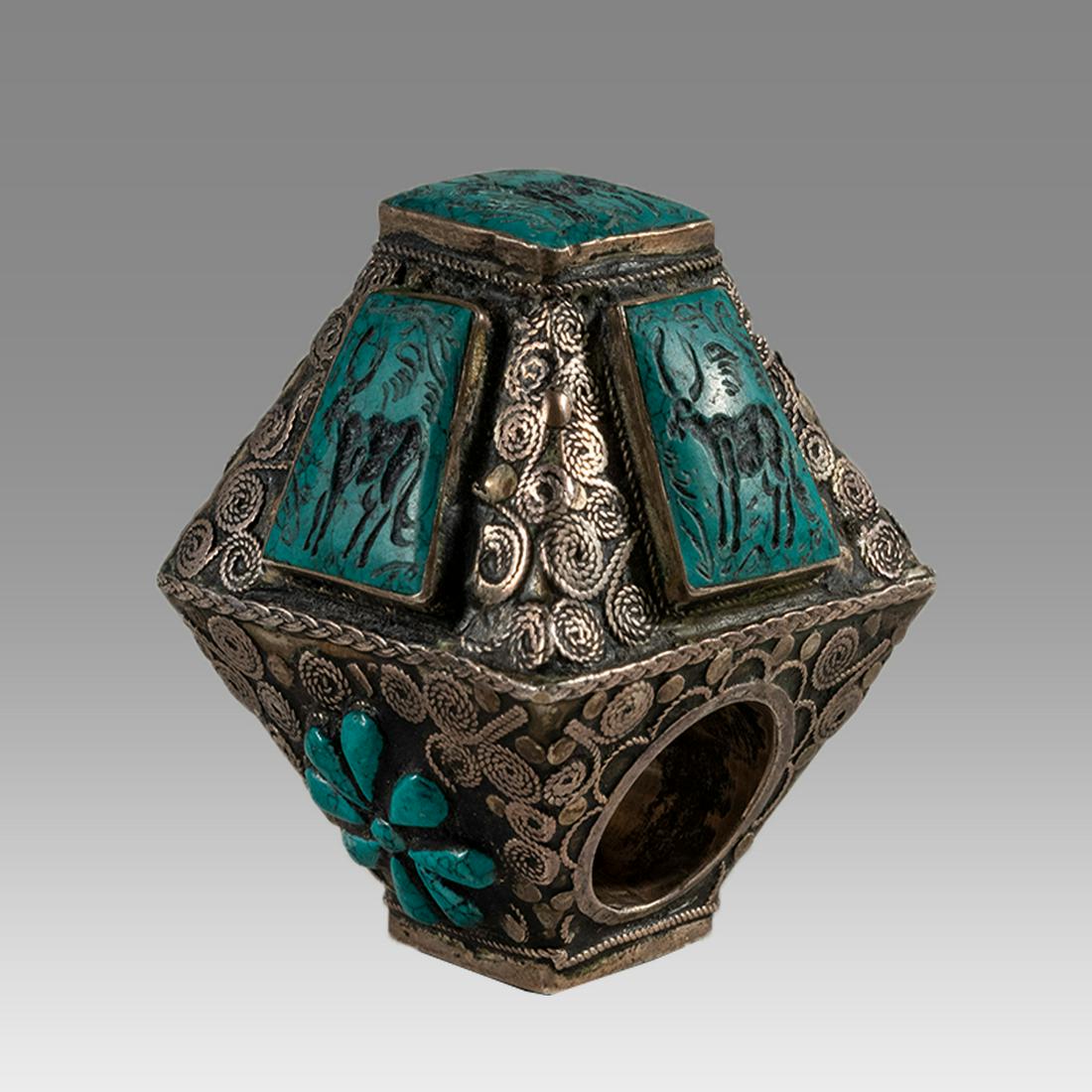 Large Persian Silver Ring with turquoise stone Seals. (1 of 2)