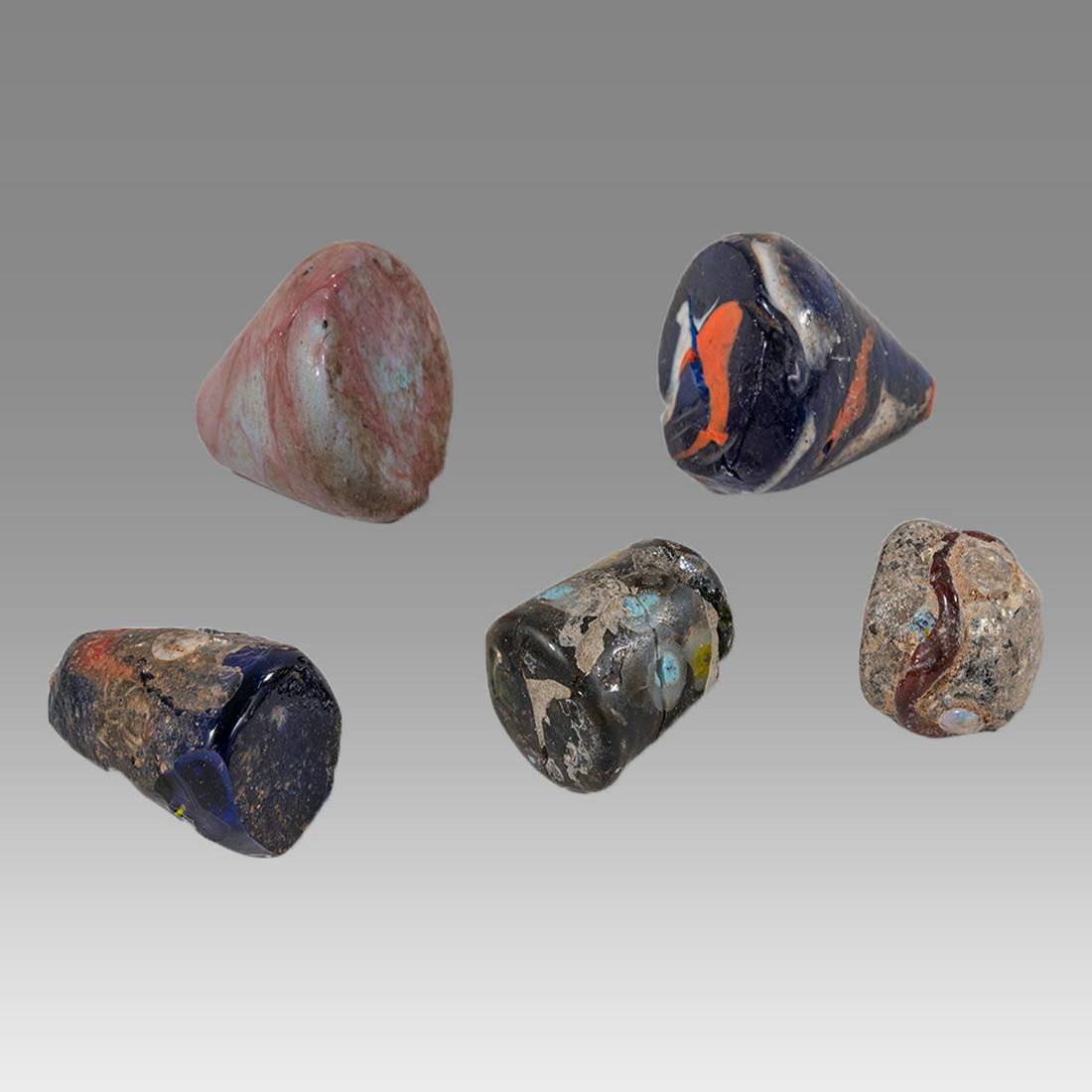 Lot of 5 Islamic Glass Weights. (1 of 2)