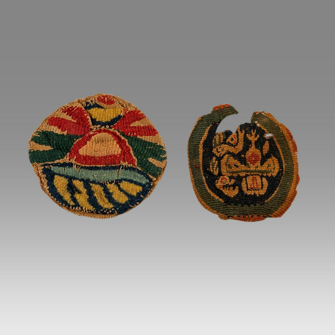 Lot of 2 Ancient Egyptian Coptic Textile Fragments c.500 AD. (1 of 2)