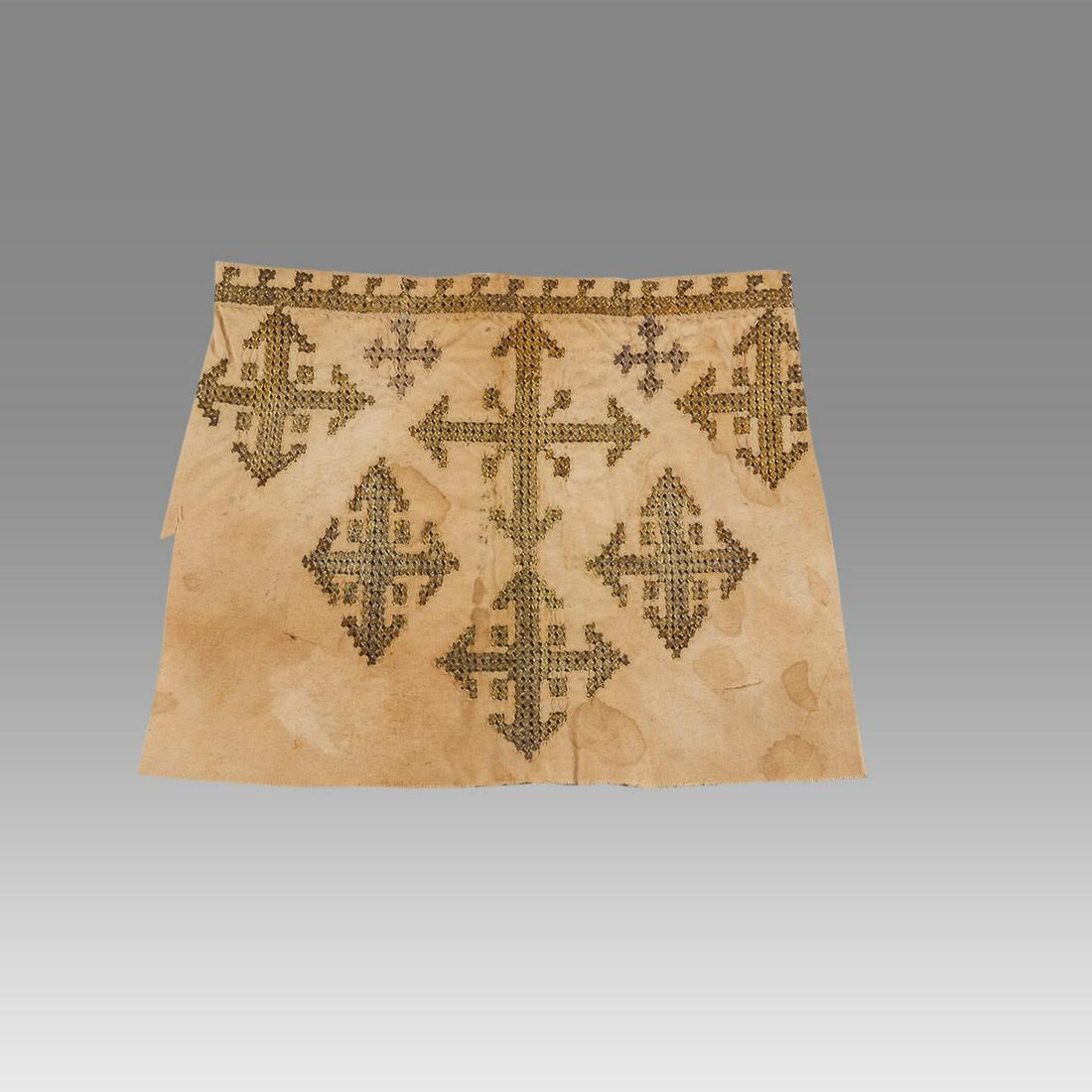 Ancient Egyptian Coptic Textile Fragment with Crosses c.500 AD. (1 of 2)