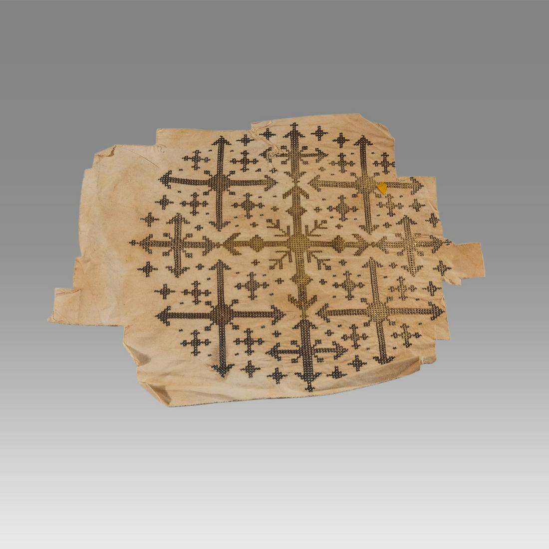 Ancient Egyptian Coptic Textile Fragment with Crosses c.500 AD. (1 of 2)
