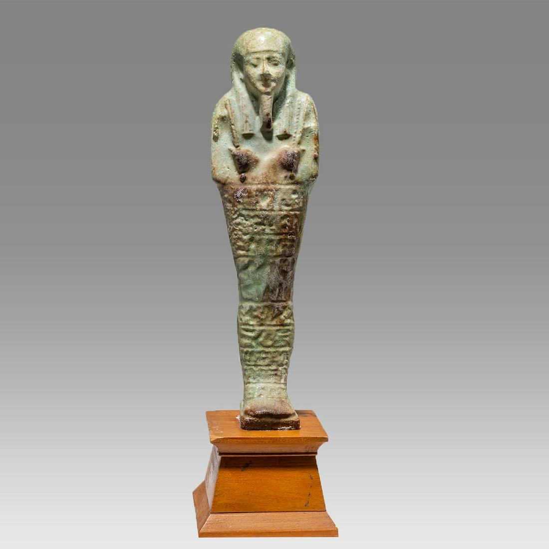 Large Ancient Egyptian Faience Ushabti Figure Late period, ca. 700-300 B.C. (1 of 4)