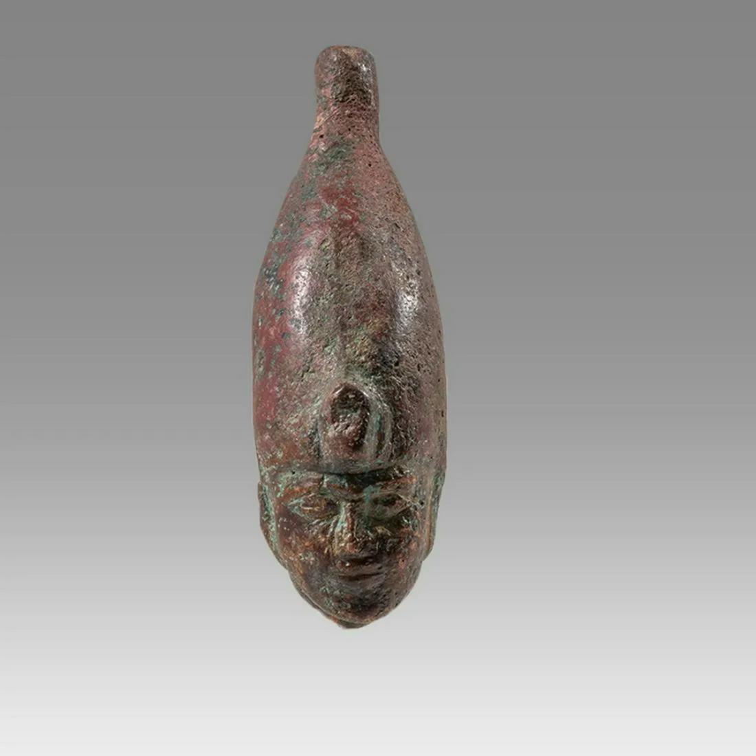 Ancient Egyptian Bronze Osiris Head c.654-330 B.C. (1 of 3)