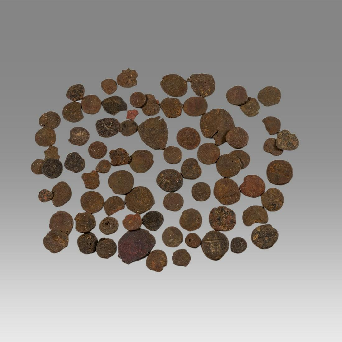 Lot of 74 Ancient Roman Bronze Coins c.4th century AD. (1 of 1)