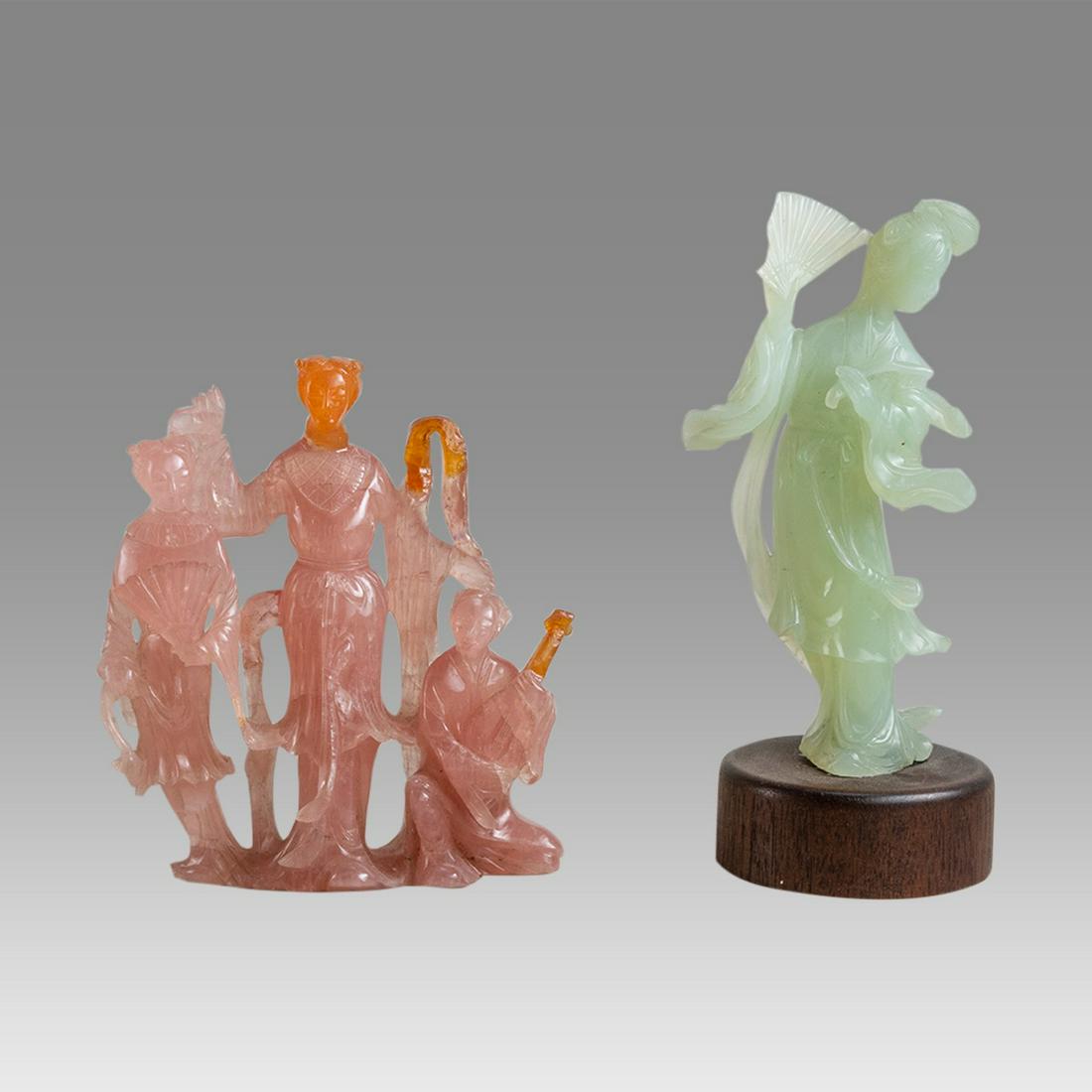 Lot of 2 Chinese Jade goddesses. (1 of 2)