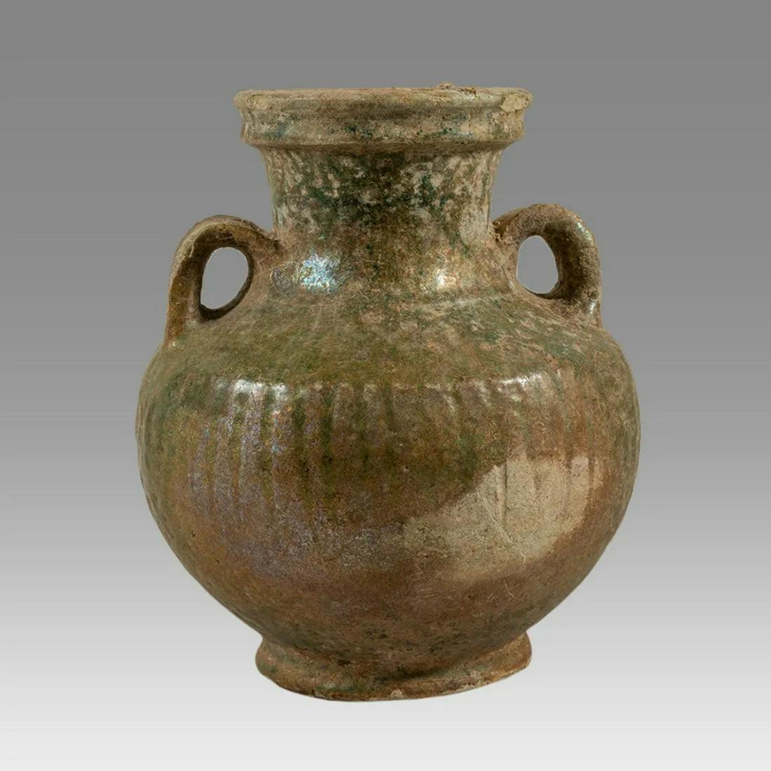 Ancient Roman Green Glaze Pottery Amphora Eastern Empire Ca 4th Century AD (1 of 3)