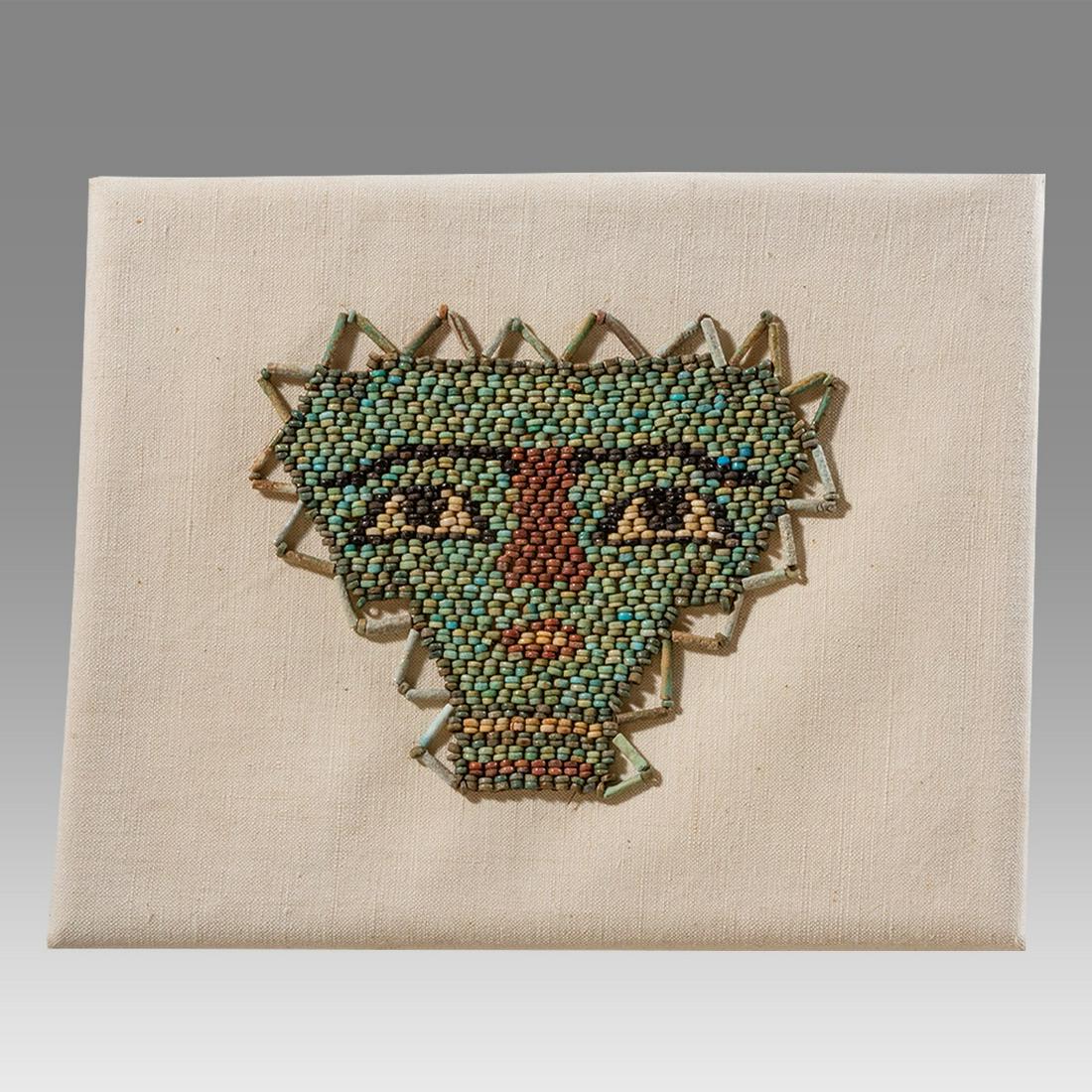 Ancient EGYPTIAN MUMMY BEAD FACE MASK LATE PERIOD c.712-343 B.C. (1 of 1)