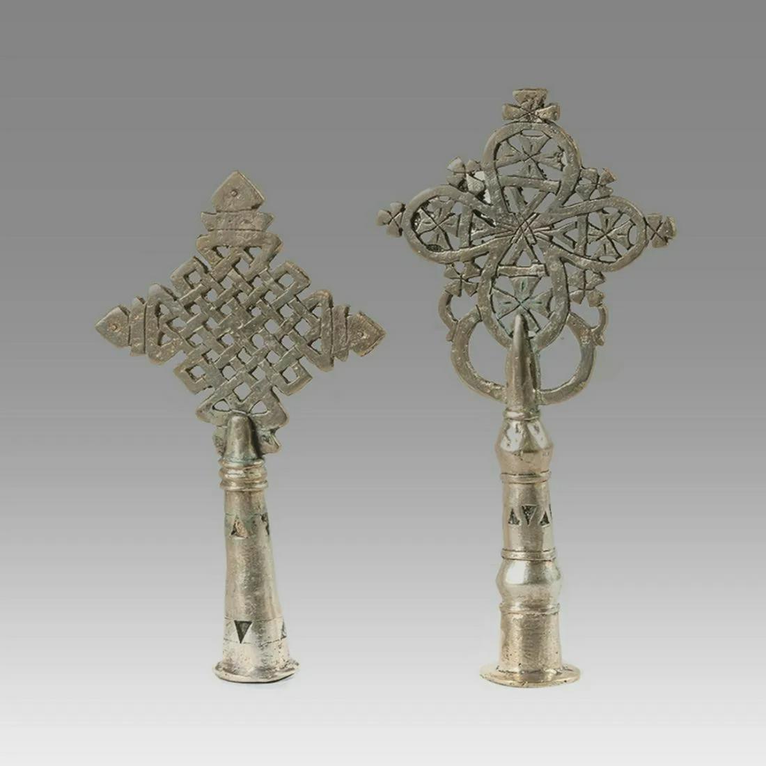 Lot of 2 Coptic Processional Cross Ethiopian c.20th century. (1 of 2)