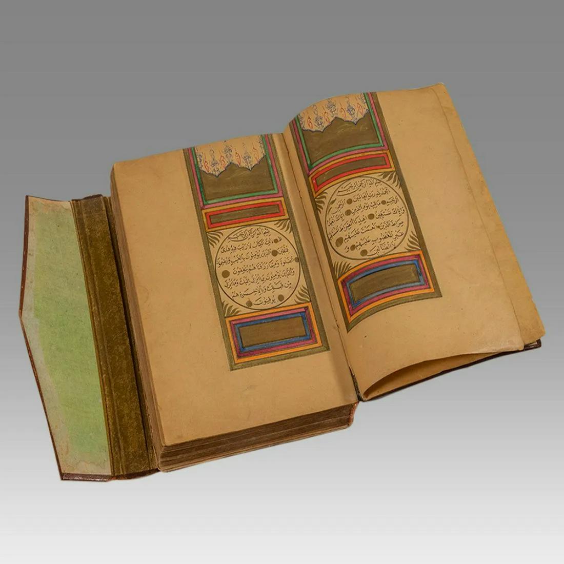 Middle Eastern Islamic Koran Book Manuscript. probably c.19th century. (1 of 4)