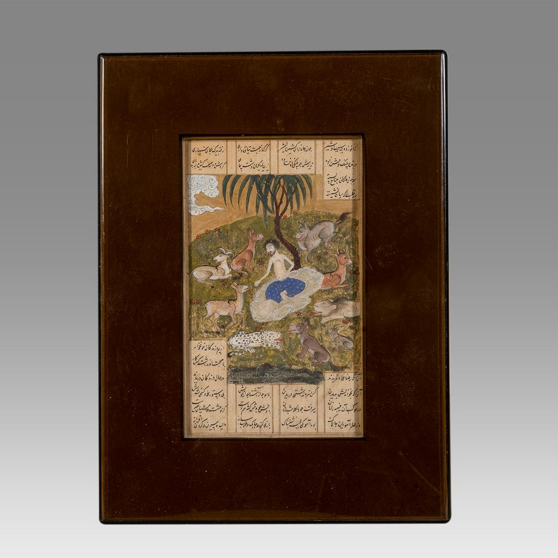 Persian Safavid Miniature Painting c.18th century. (1 of 2)