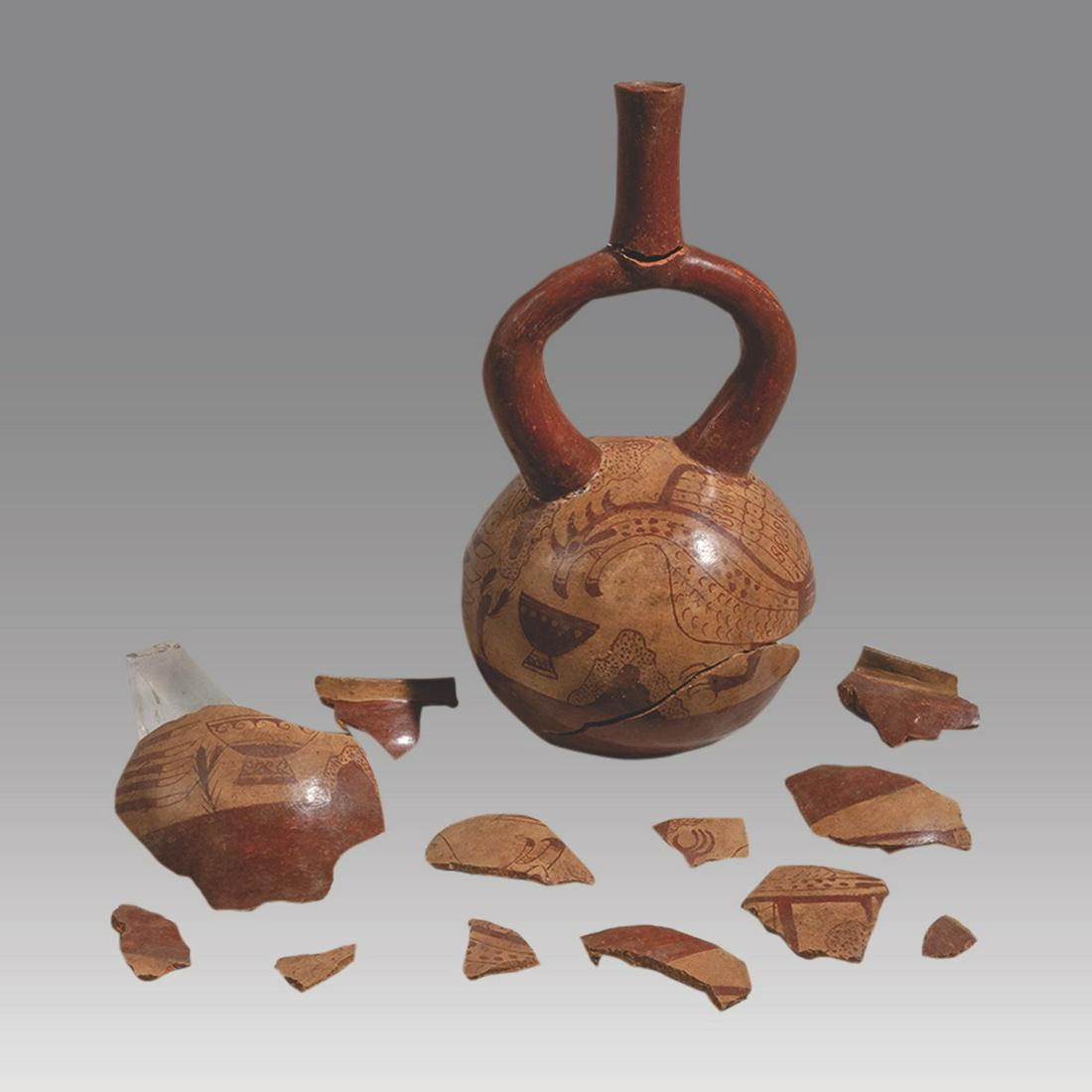 Broken Moche IV style Fine-Line Painted Vessel (1 of 1)