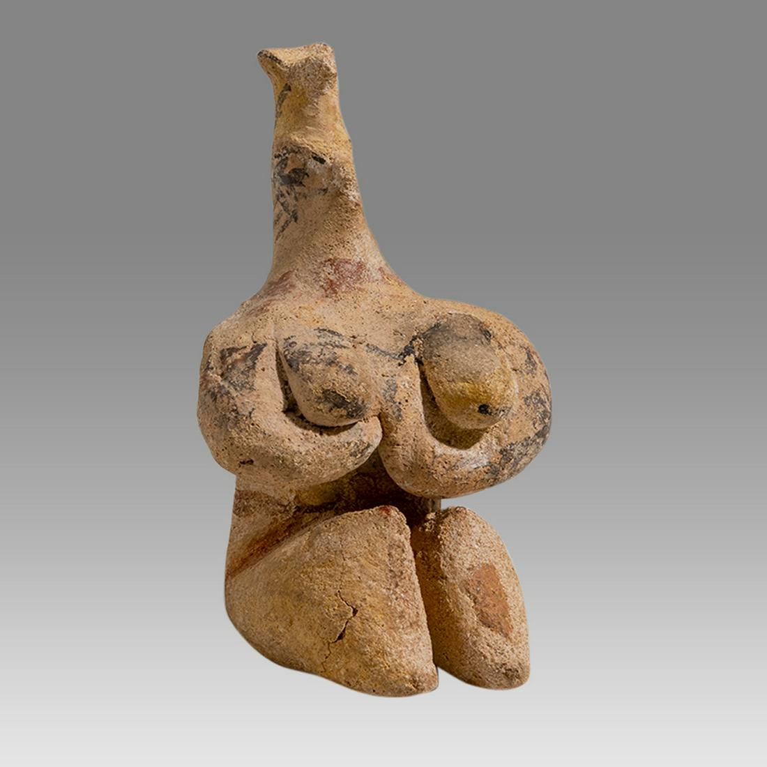 Tel Halaf Terracotta Fertility goddess Figure. EX Royal Athena. Size 3 1/4 inches high. Ex. Royal (1 of 2)