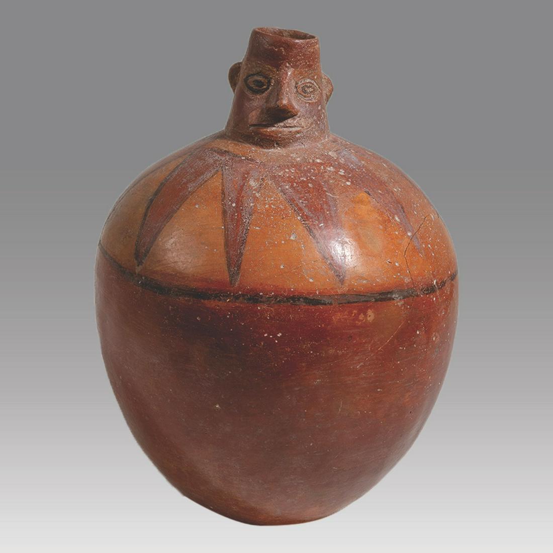 Huari style Large Bulbous Vessel with Human Head (1 of 2)