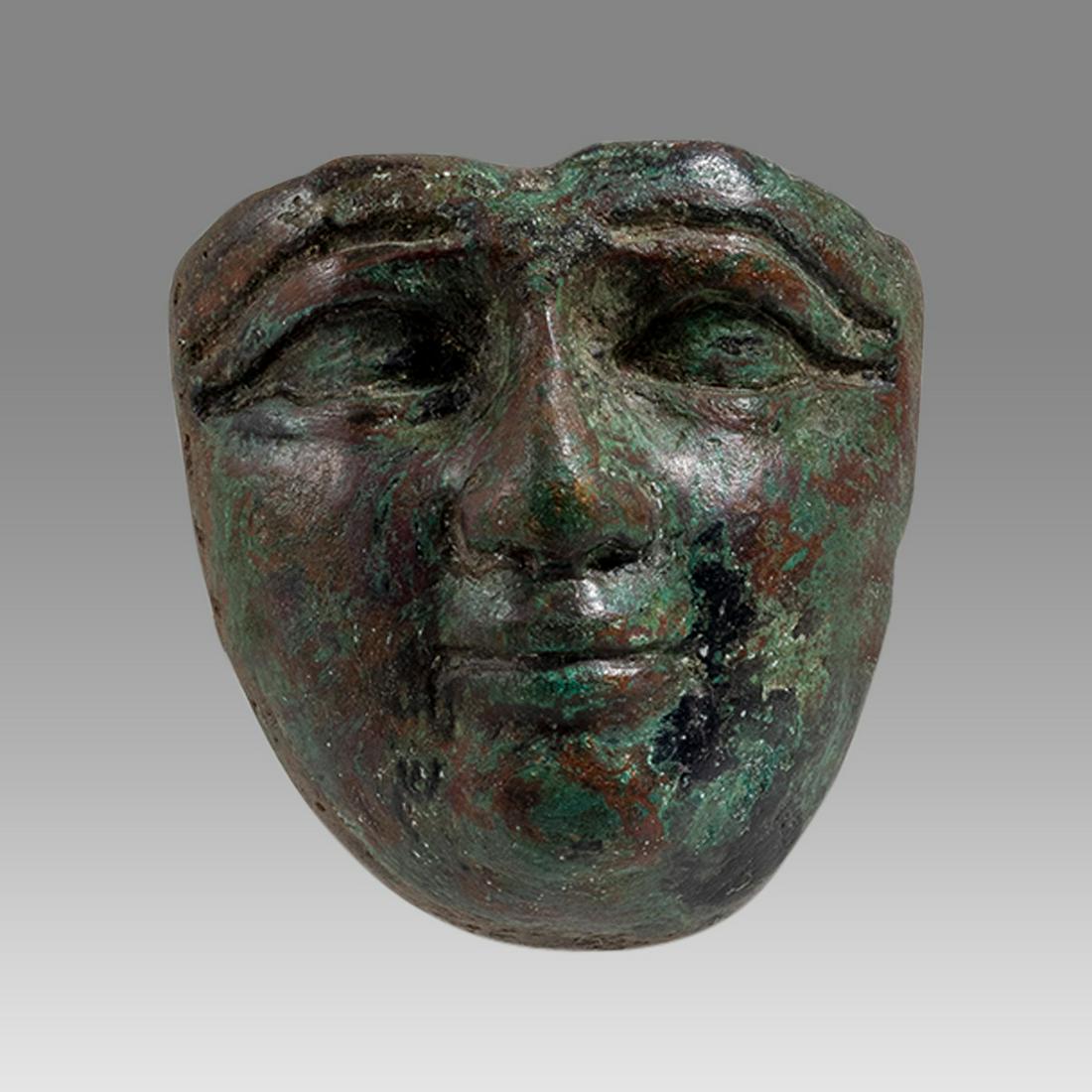 Ancient Egyptian Bronze Mask Ptolemaic Period 300-50 BC. (1 of 3)