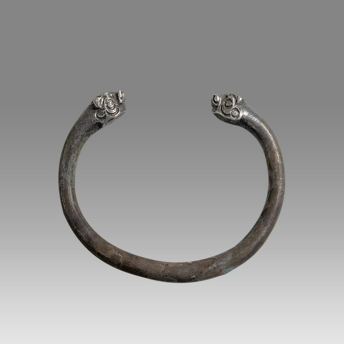 Near Eastern Silver Bracelet with Lion heads, probably ancient. (1 of 2)