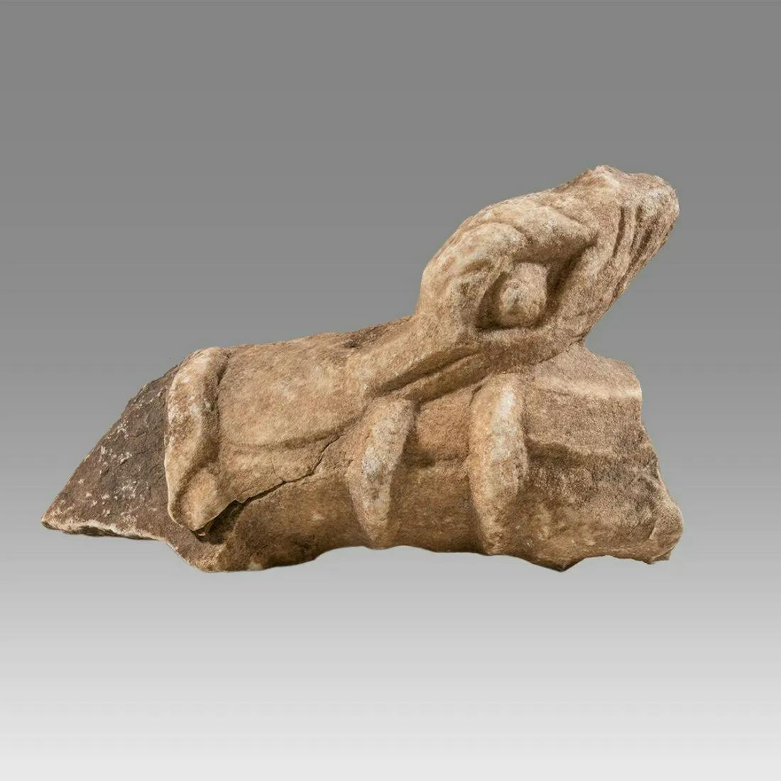 Ancient Roman Marble deer head over a hunters arm Ca.1st-2nd century A.D. (1 of 3)