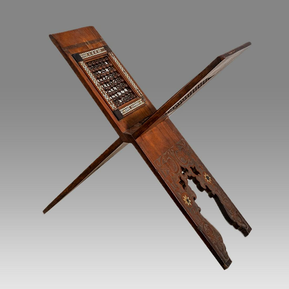 19th century Middle Eastern Syrian Koran Wood Stand. (1 of 3)