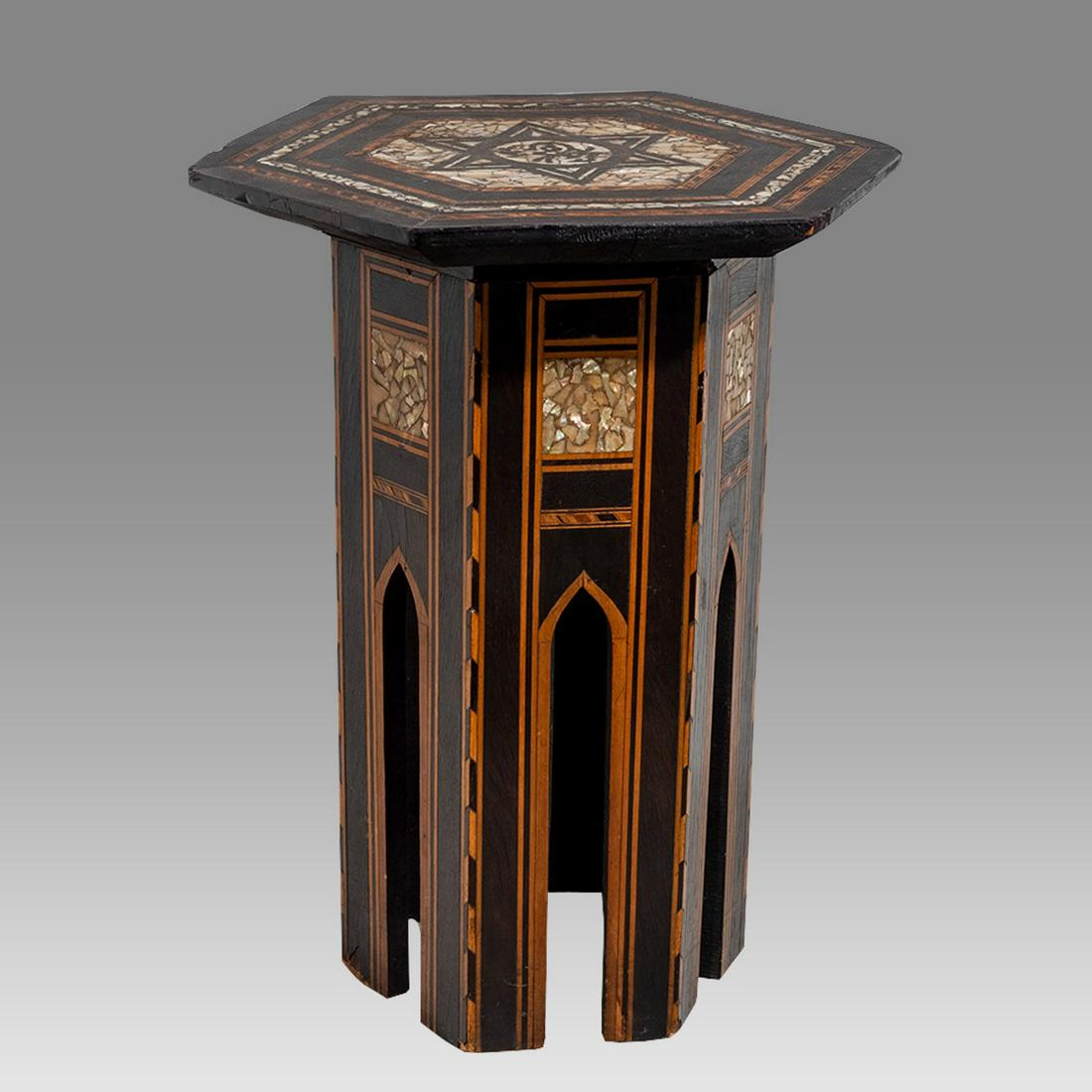 19th century Middle Eastern Syrian Table with Arabic. (1 of 2)