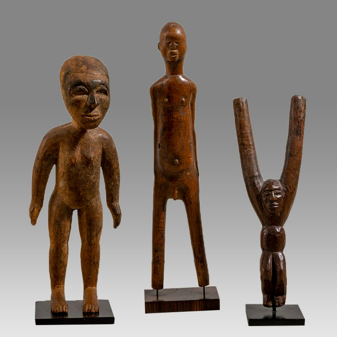Africa, Lobi Lot of 3 Wood Figures. (1 of 3)