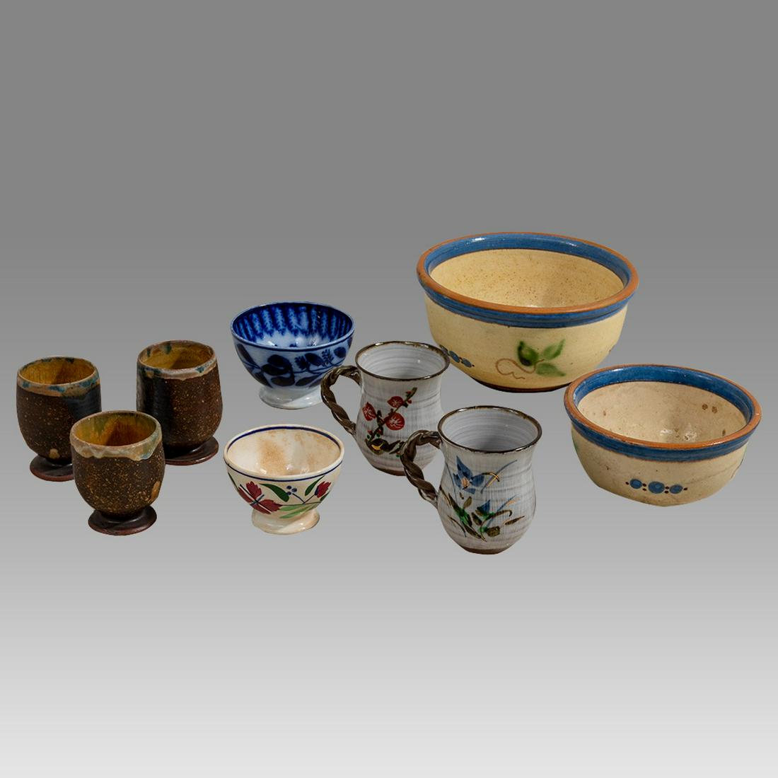 Lot of 9 Vintage ceramic bowls and Coffee Cups. (1 of 2)