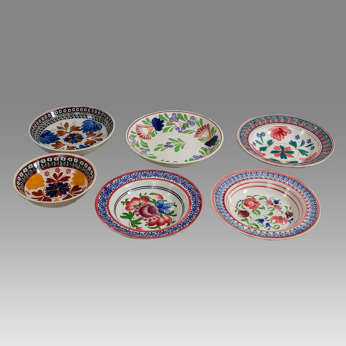 Lot of 6 European Vintage ceramic bowls. (1 of 2)