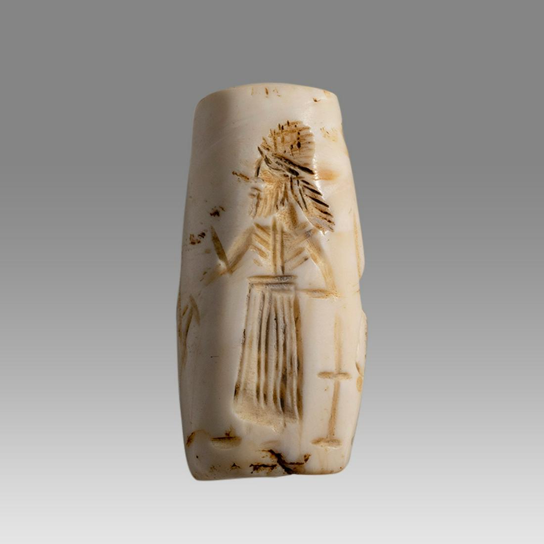 Mesopotamian Style Shell Cylinder Seal. (1 of 3)