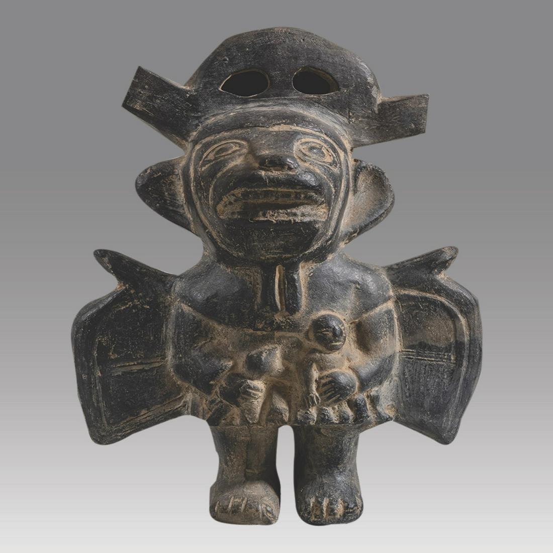 Moche Style Blackware Shaman. (1 of 3)