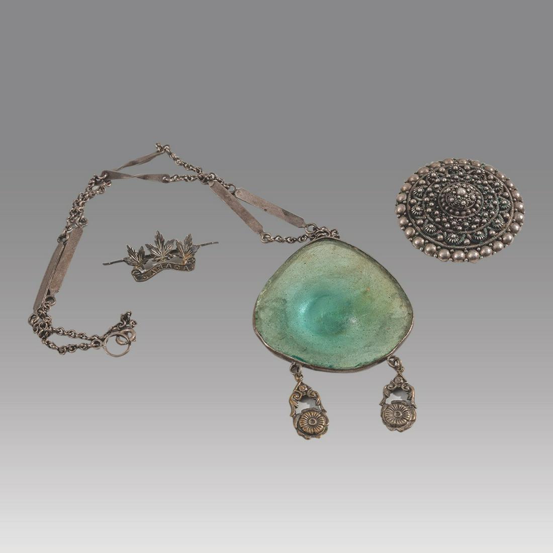 Israel Silver Necklace, Brooches (3). (1 of 1)