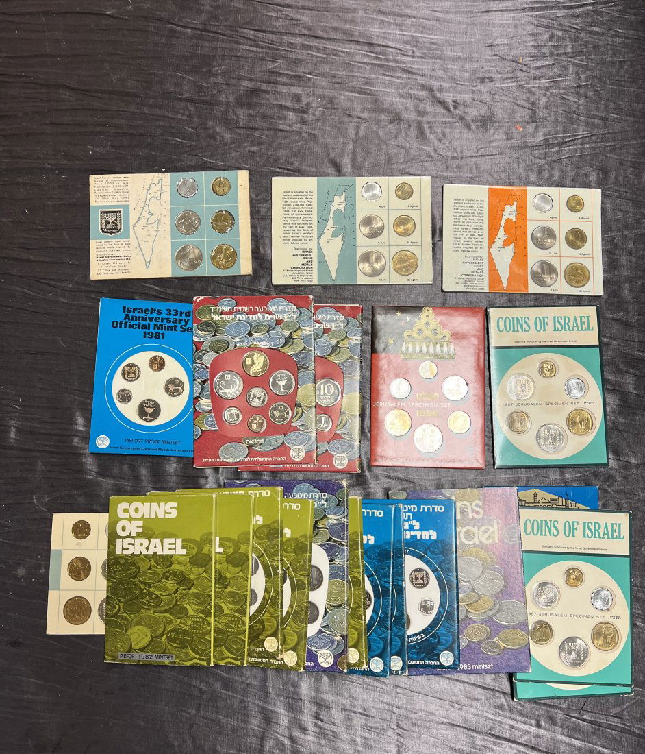 Lot of 23 Israel Proof Set Official Mint. (1 of 2)