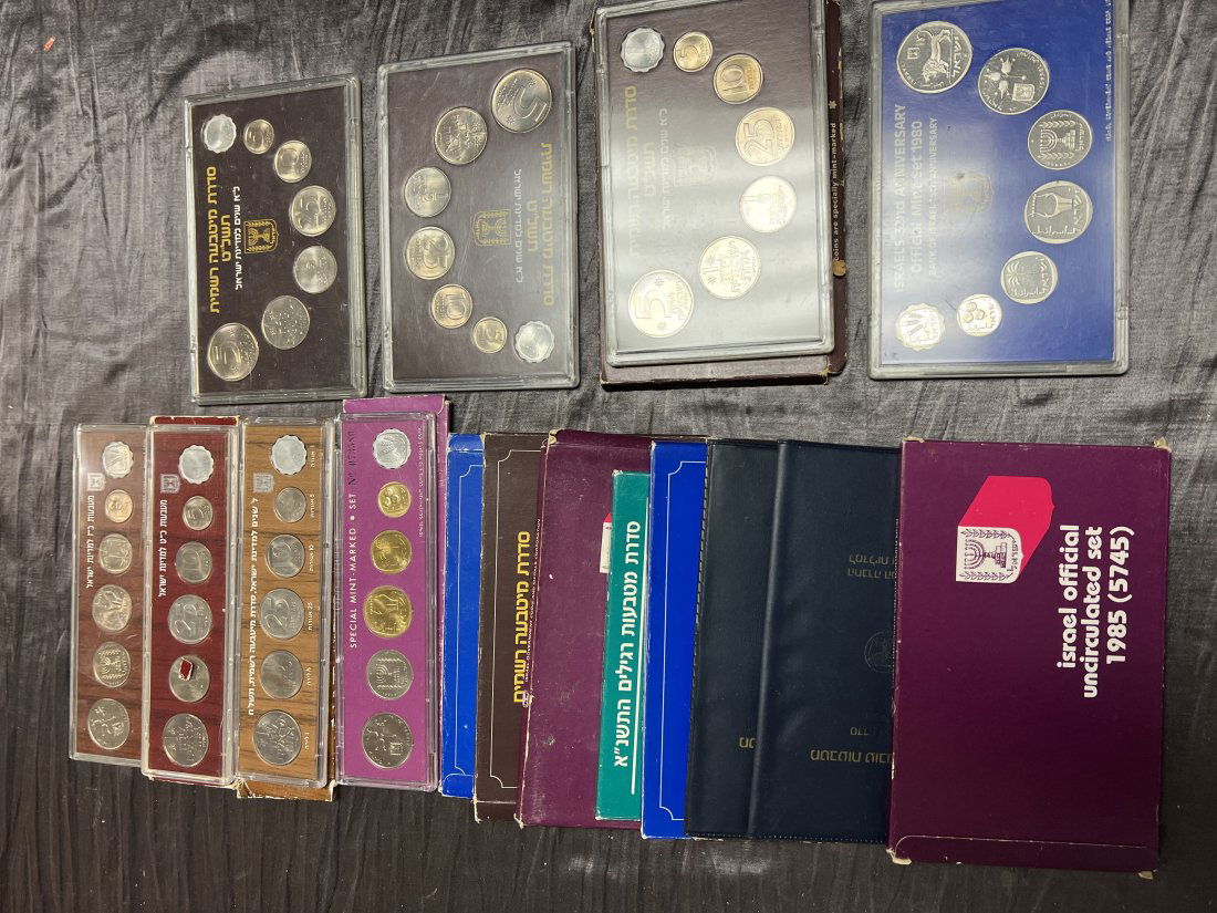 Lot of 17 Israel Proof Set Official Mint. (1 of 2)