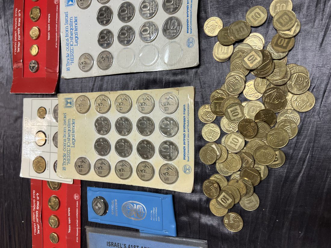 Lot of 8 Israel Proof Set Official Mint.and Loose Coins. (1 of 2)