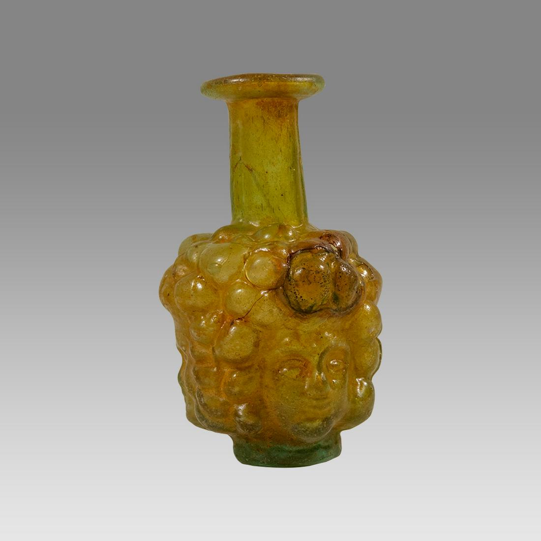 Ancient Roman Glass Head Flask c.2nd century AD. (1 of 3)
