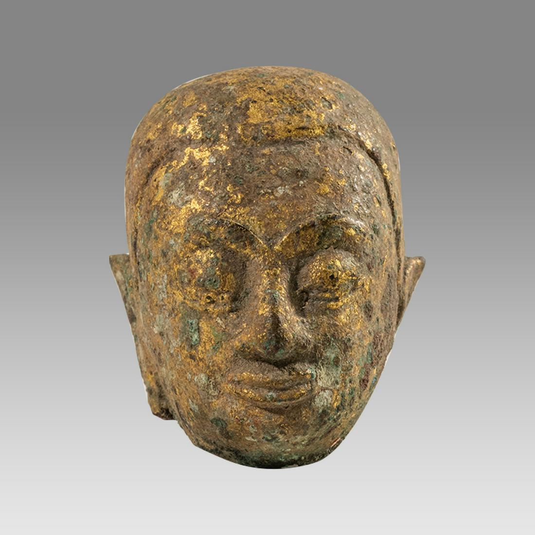 14th century South East Asian Bronze Buddha Head. (1 of 4)