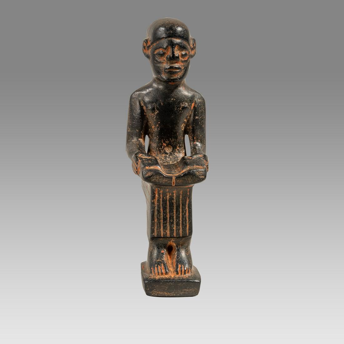 Egyptian Style carved stone figure of Seated Priest. (1 of 3)