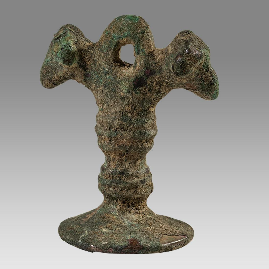 Ancient Luristan Bronze double headed Animal Finial c.1000 BC. (1 of 2)