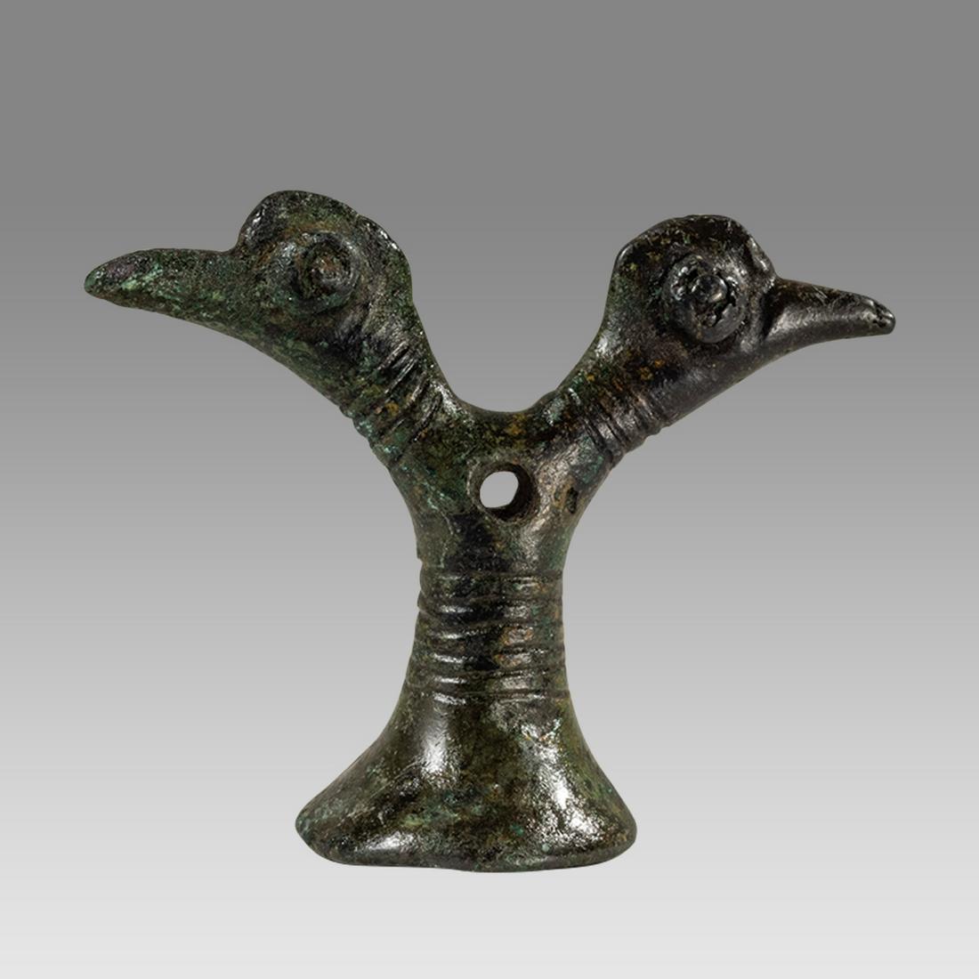 Ancient Luristan Bronze double headed Animal Finial c.1000 BC. (1 of 2)