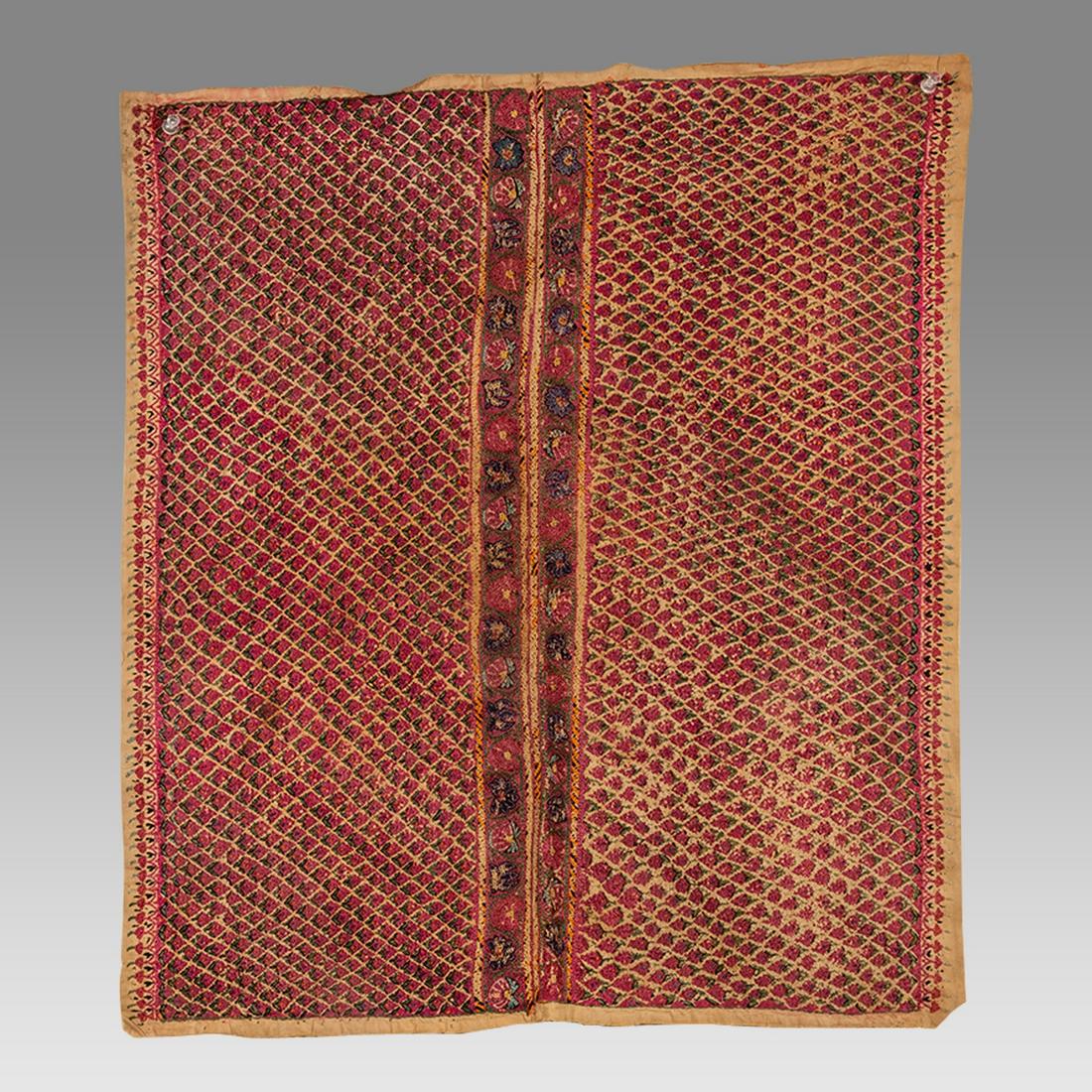 Antique Persian Embroidered Silk Textile. (1 of 2)