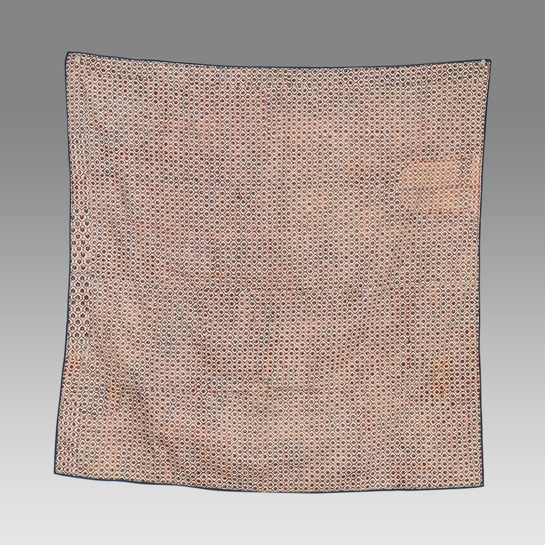 Persian Block Print kalamkari Textile.: Persian Block Print kalamkari Textile. Size 29 x 29 inches. Fine Antique Persian Kalamkari textile decorated with floral design. Ex Los Angeles CA Collection