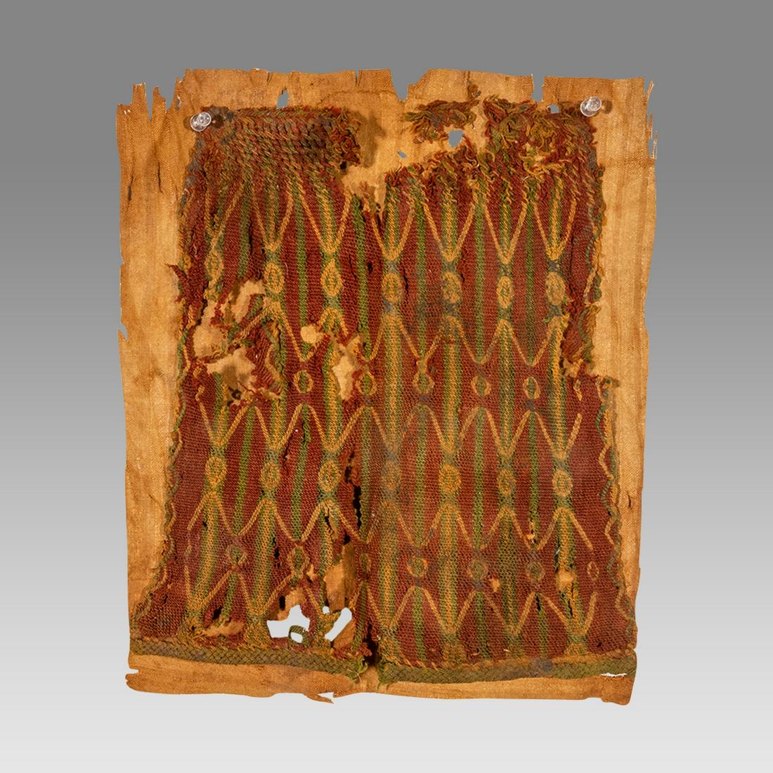 Ancient Egyptian Coptic Textile Fragment c.5th century AD.: Ancient Egyptian Coptic Textile Fragment c.5th century AD. Size 13 x 11 inches. Ex Los Angeles CA Collection