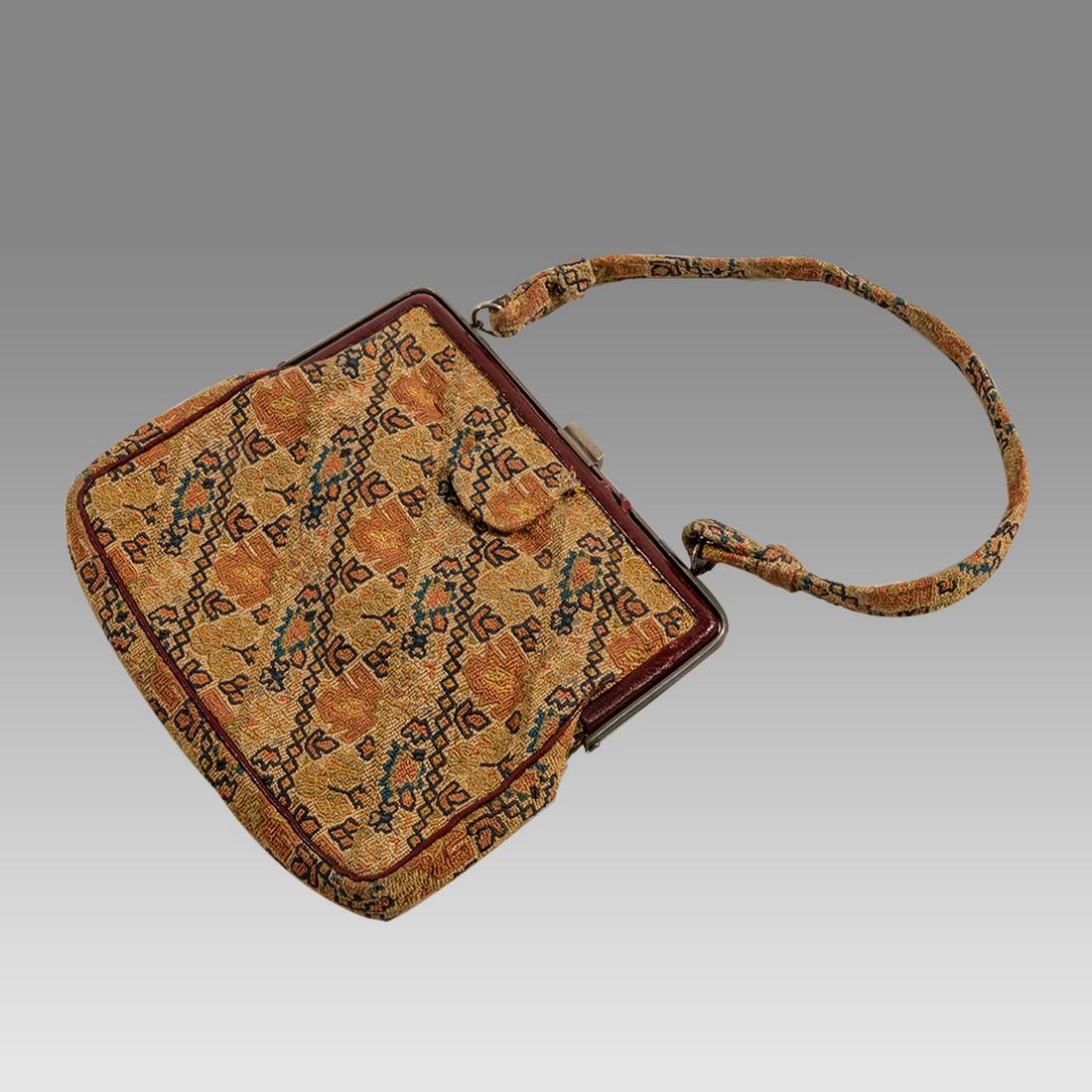 Ladies Purse, Made with 18th cent Persian Silk Textile. (1 of 2)