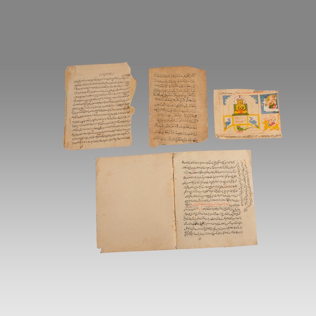 Lot of 4 Persian, Indian, Manuscript pages c.19th century (1 of 2)