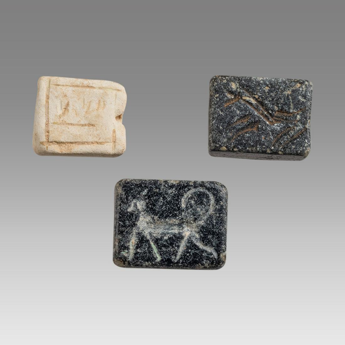 Lot of 3 Ancient Stone seals c.8th-5th century BC. (1 of 2)