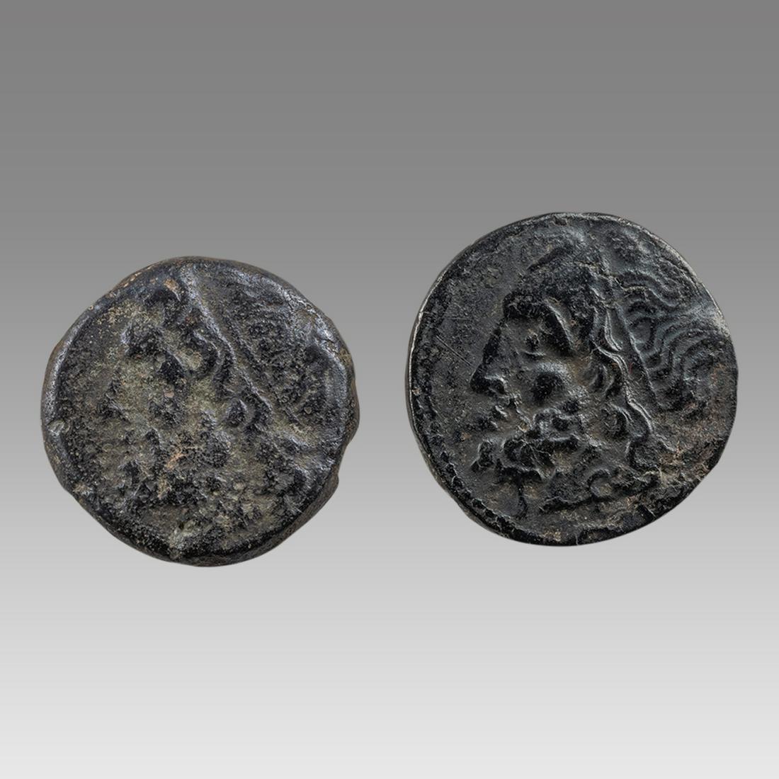 ANCIENT LOT of 2. Greek. Sicily. Syracuse. Hieron II (ca. 275-215 BC). AE litra. (1 of 2)