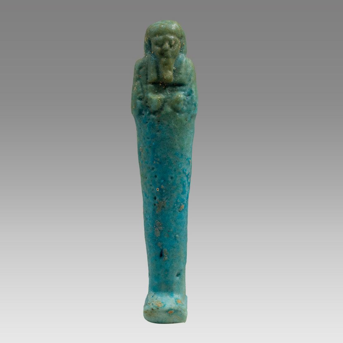 Ancient Egyptian Faience Ushabti Figure c.600-30 BCE. (1 of 3)