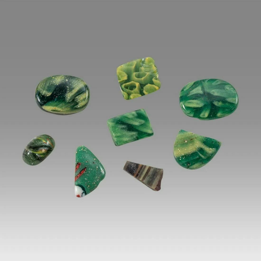 Lot of 9 Ancient Egyptian Roman Mosaic Glass inlays c.2nd century AD. (1 of 1)