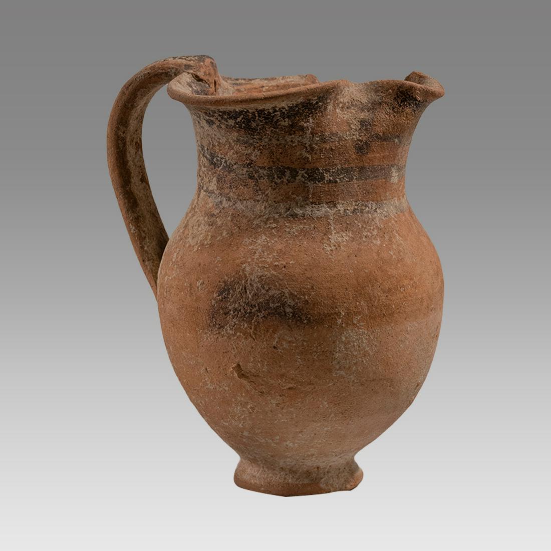 Greek Pottery Oinochoe Southern Italy, 4th century BCE. (1 of 3)