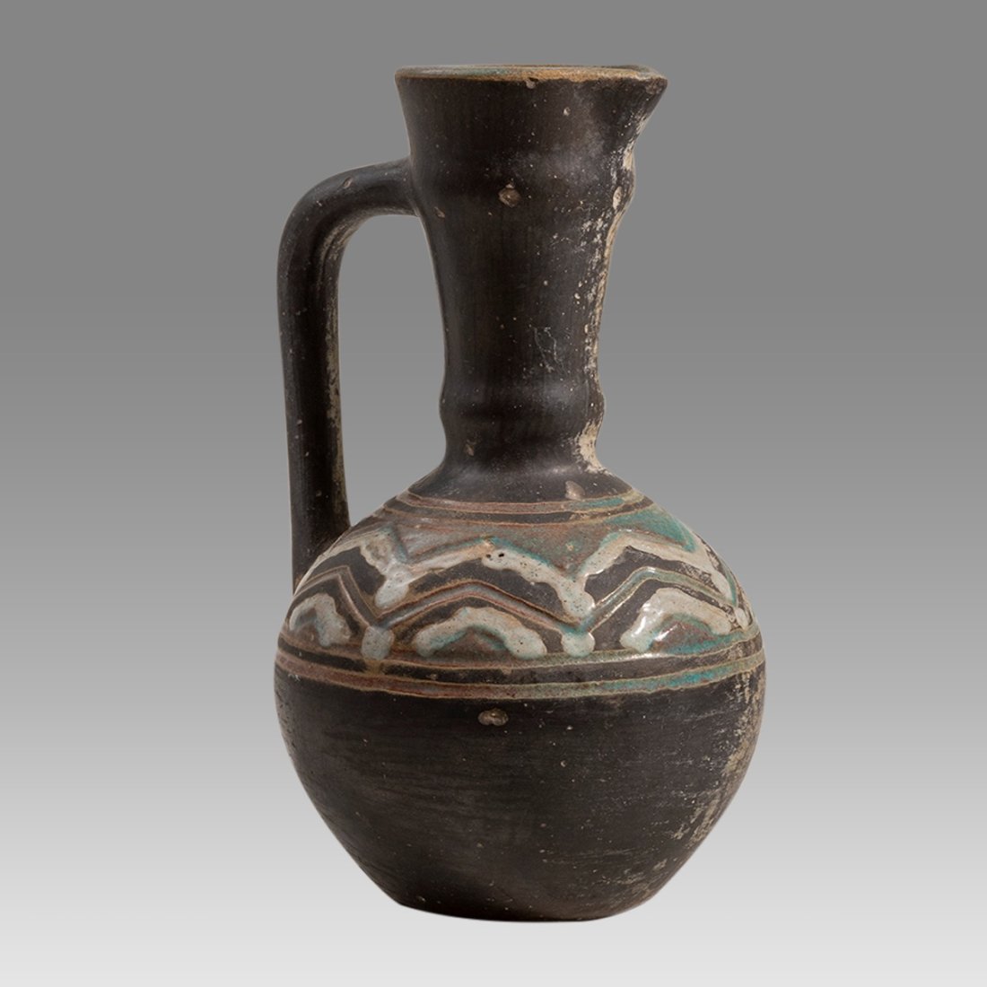 Islamic Glazed Vessel - Green, Gray, and White Near East, Islamic, ca 1400 to 1600 CE. (1 of 3)
